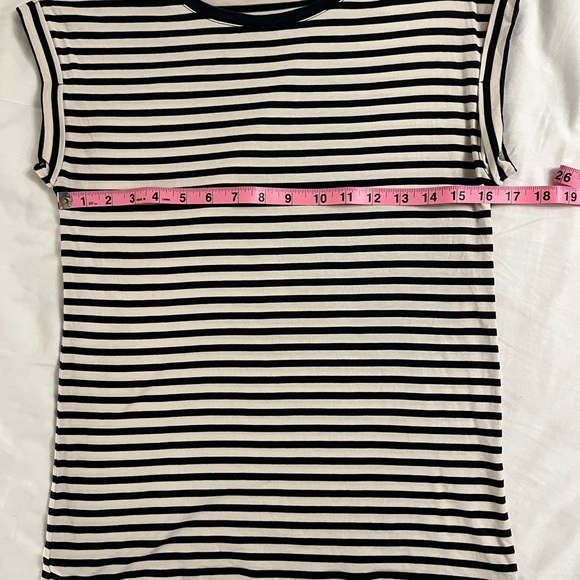 Women's Black and White Striped Top - Picture 2 of 5